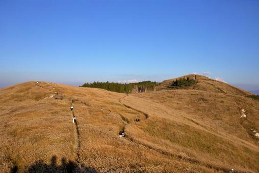 秋の生石高原と青空のハイキング 秋の生石高原と青空のハイキング 生石高原,秋,ススキの写真素材