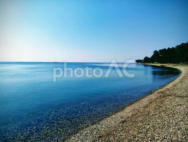 琵琶湖の風景　滋賀県高島市 琵琶湖,湖畔,自然の写真素材