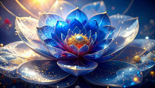 輝くサファイアロータスの写真