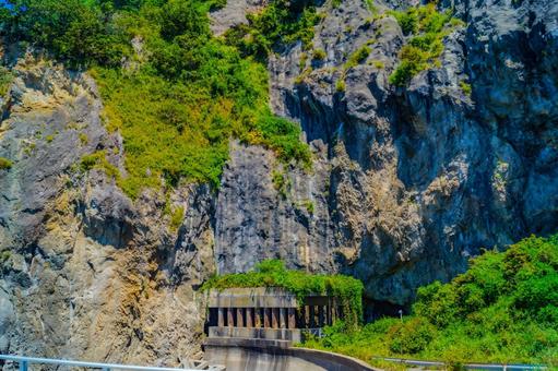 Cliffs and green scenery, cliff, green, plant, JPG