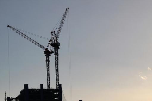 クレーン クレーン,建築,工事の写真素材