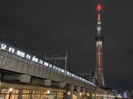 東京スカイツリー ライトアップ 夜景 東京スカイツリー ライトアップ 夜景 スカイツリー,東京スカイツリー,ライトアップの写真素材