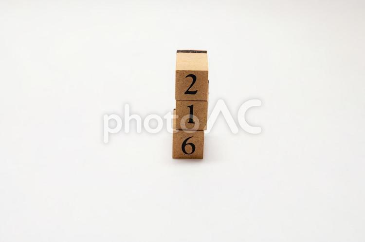 木のブロック　数字　216 216,木ブロック,積み木の写真素材