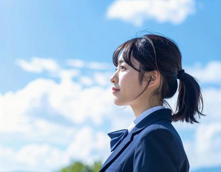 女子高校生 横顔 2の写真