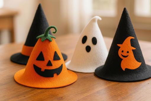 手作りハロウィン帽子 手作りハロウィン帽子の写真