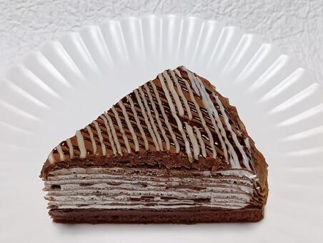 チョコミルクレープ ミルクレープ,スイーツ,デザートの写真素材