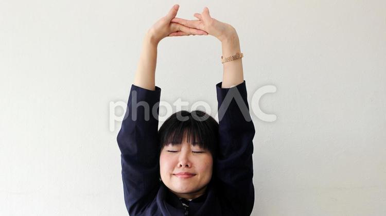 人物　女性　ビジネス　笑顔　伸び 人物,ビジネス,女性の写真素材