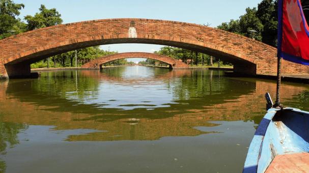 ルンビニ園の運河　ネパール　7 運河,ルンビニ,ネパールの写真素材