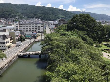高島城からの眺め1 高島城からの眺め1 高島城,城址,続日本100名城の写真素材