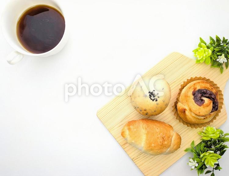 パンとコーヒー　② パン,ベーカリー,コーヒーの写真素材