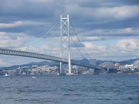 明石海峡大橋 明石海峡大橋 明石海峡大橋,橋,瀬戸内海の写真素材