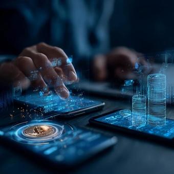 暗号通貨とブロックチェーン取引 暗号通貨とブロックチェーン取引の写真