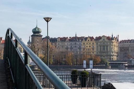 チェコの橋からの景色 ヨーロッパ,海外,外国の写真素材