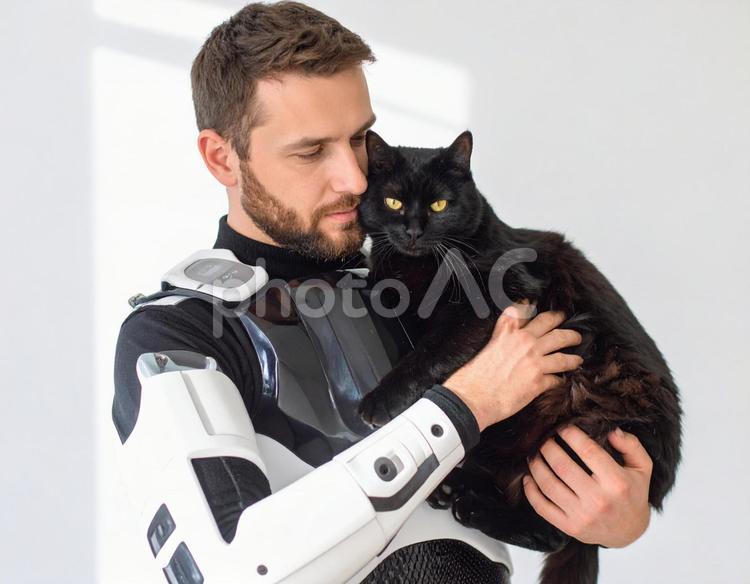 AIと猫 ai,人工知能,コミュニケーションの写真素材
