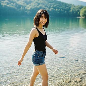 湖に来ました 湖に来ましたの写真
