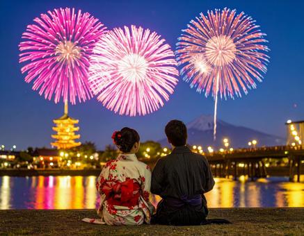 夏の花火 夏の花火の写真