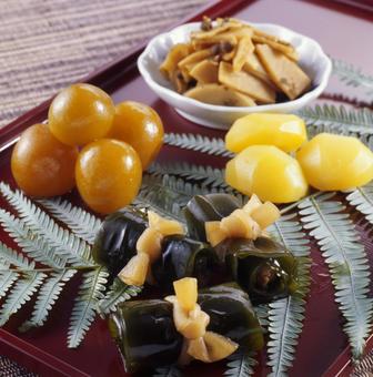 おせち料理 おせち料理 おせち料理,黒豆,昆布巻きの写真素材