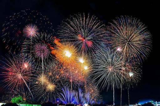 花火大会 花火,大阪,淀川花火大会の写真素材