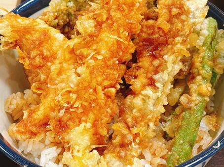 Photo, bowl of rice and fried fish, bowl, delicious, 
