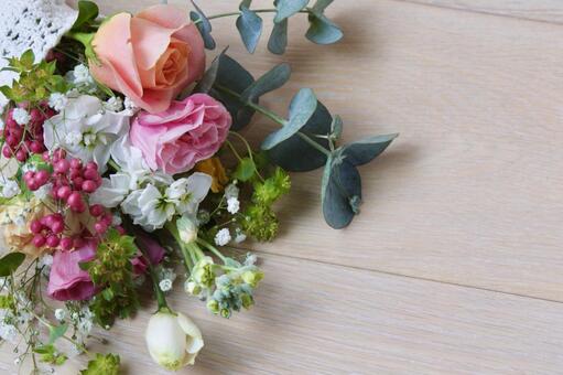 ナチュラルブーケのメッセージカード 花,メッセージ,フレームの写真素材