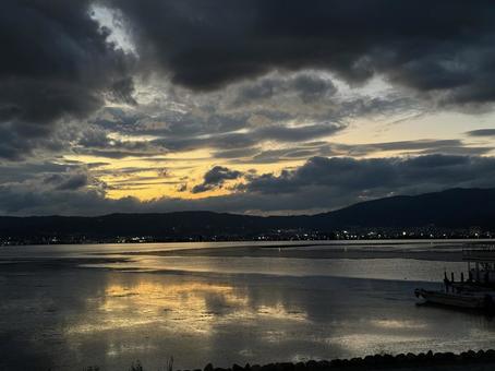 諏訪湖 諏訪湖,湖,風景の写真素材