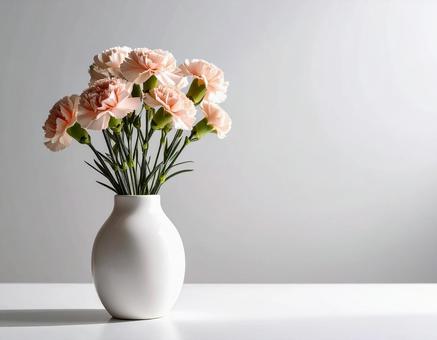 花瓶の中のカーネーション 花瓶の中のカーネーションの写真