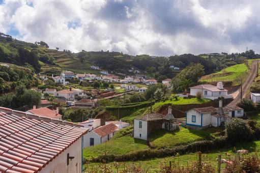 アゾレス諸島　サンタマリア島の村 アゾーレス諸島,ポルトガル,サンタマリア島の写真素材