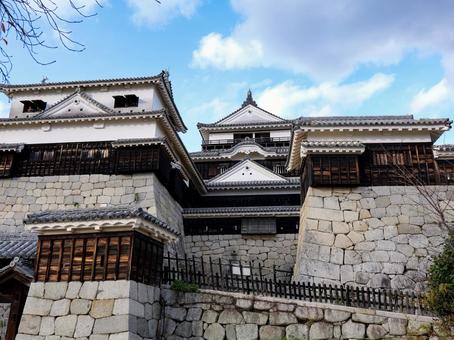 松山市 松山城,松山市,現存１２天守の写真素材