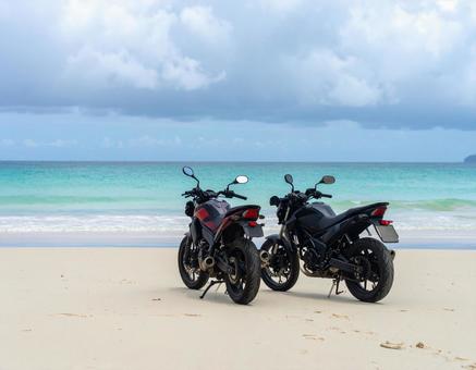 海とバイク 海とバイクの写真