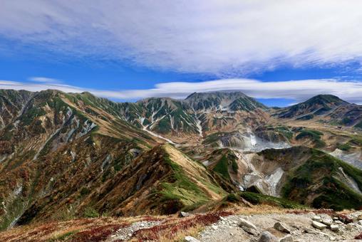 北アルプス大日岳紅葉登山の写真