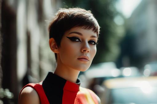60年代風モッズガールの肖像 60年代風モッズガールの肖像の写真