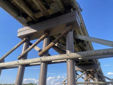 上津屋橋 流れ橋 上津屋橋 流れ橋 流れ橋,上津屋橋,木津川の写真素材