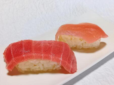 中トロ・マグロ　握り寿司　赤酢シャリ 中トロ,マグロ,握り寿司の写真素材