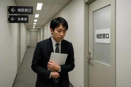 相談窓口に向かう社員の写真