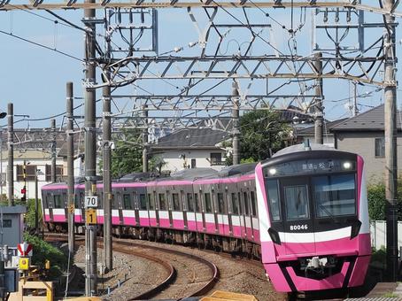 京成松戸線 80000形 80046編成 京成松戸線 80000形 80046編成 松戸線,京成松戸線,80000形の写真素材