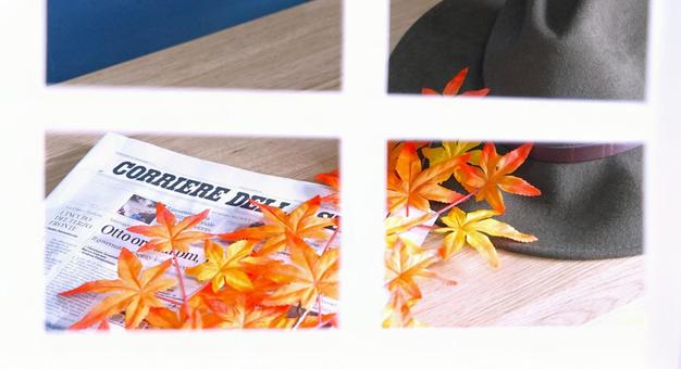 秋の窓辺 秋の窓辺 紅葉,帽子,秋の写真素材