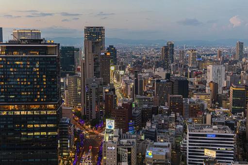 都市夜景 都市夜景 ステーションワン,淀屋橋,大阪の写真素材
