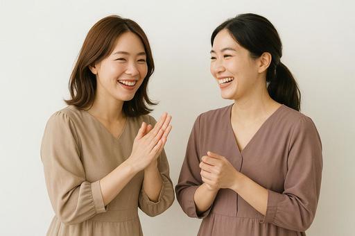 楽しむ瞬間の二人 楽しむ瞬間の二人の写真