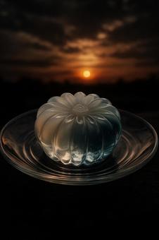 幻想的なゼリーフラワー　牡丹　ブラック　の写真