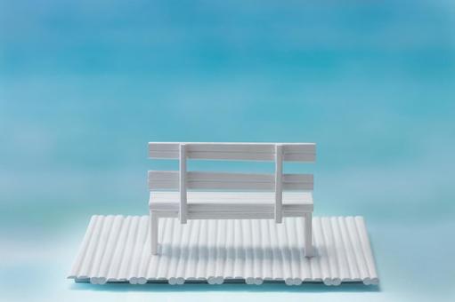 イカダ　穏やかな海　凪 イカダ,白木,凪の写真素材