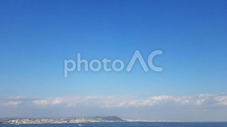 見下ろす海峡 空,海峡,海の写真素材