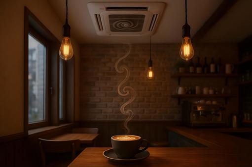 落ち着くラテアートカフェカウンター 落ち着くラテアートカフェカウンターの写真