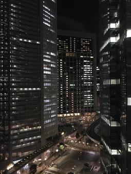 在汐留夜辦公室街道, JPG 在汐留夜辦公室街道, JPG