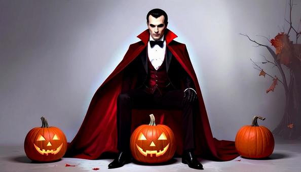 ドラキュラ伯爵とジャック・オ・ランタンの写真