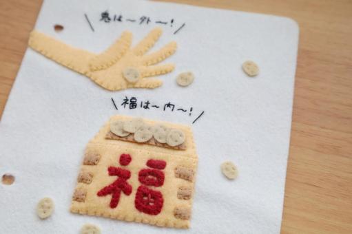 豆まき 豆まき 節分,豆まき,金棒の写真素材