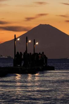 Photo, haruoka pier, pier, sunset sky, 