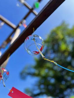 たなびく風鈴　夏 風鈴,夏,夏音の写真素材
