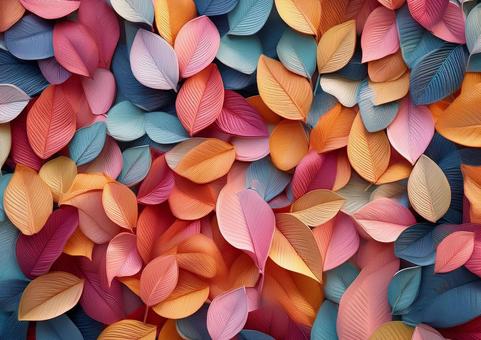 カラフル落ち葉 カラフル落ち葉の写真