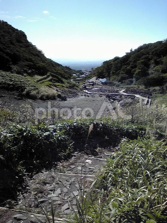 山の上から街を見下ろす 那須,景色,山の写真素材