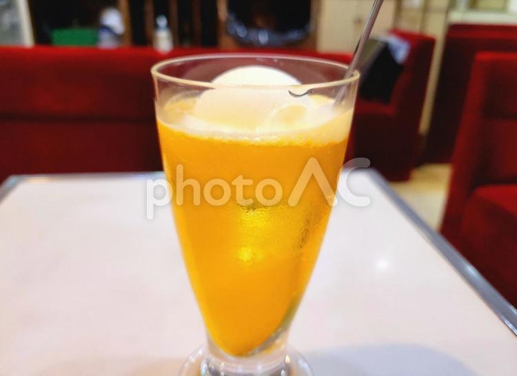 オレンジフロート　クリームソーダ　純喫茶 オレンジフロート,クリームソーダ,昭和レトロの写真素材